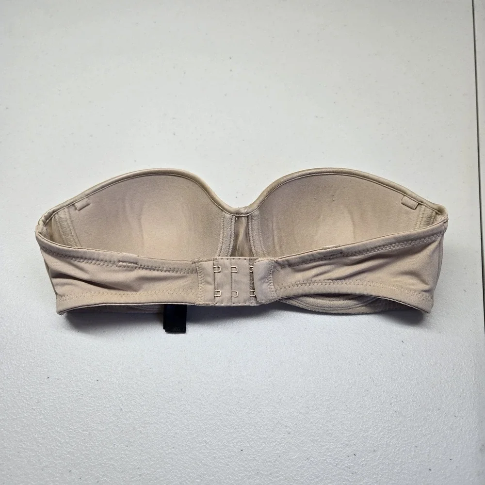 Natori Women Bra 32C‎ Beige Strapless Underwired Smooth Underwire